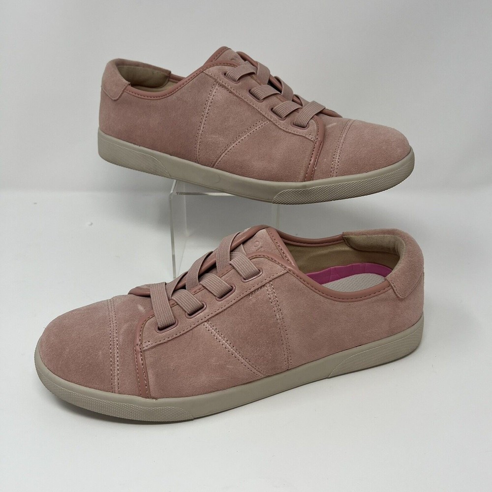 Vionic Jean Suede Sneakers Womens Size 8 Pink Slip-On Casual Shoes